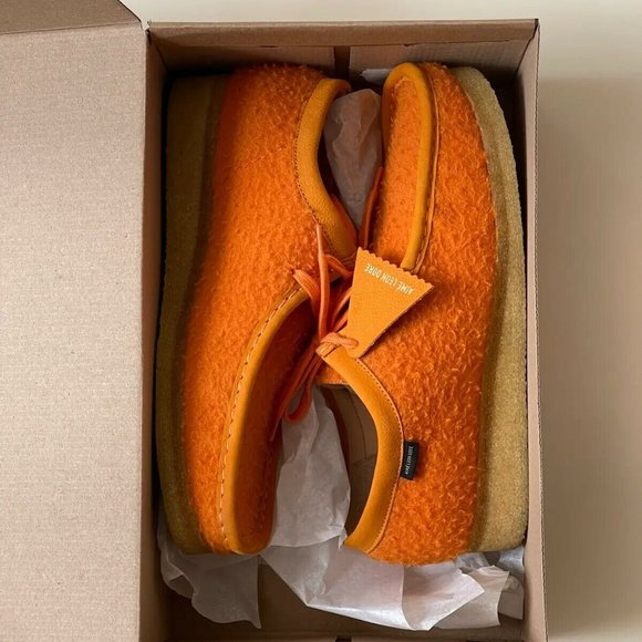 CLARKS ORIGINALS X AIME LEON DORE WALLABEE ORANGE CASENTINO WOOL size US 10.5 - Picture 1 of 4